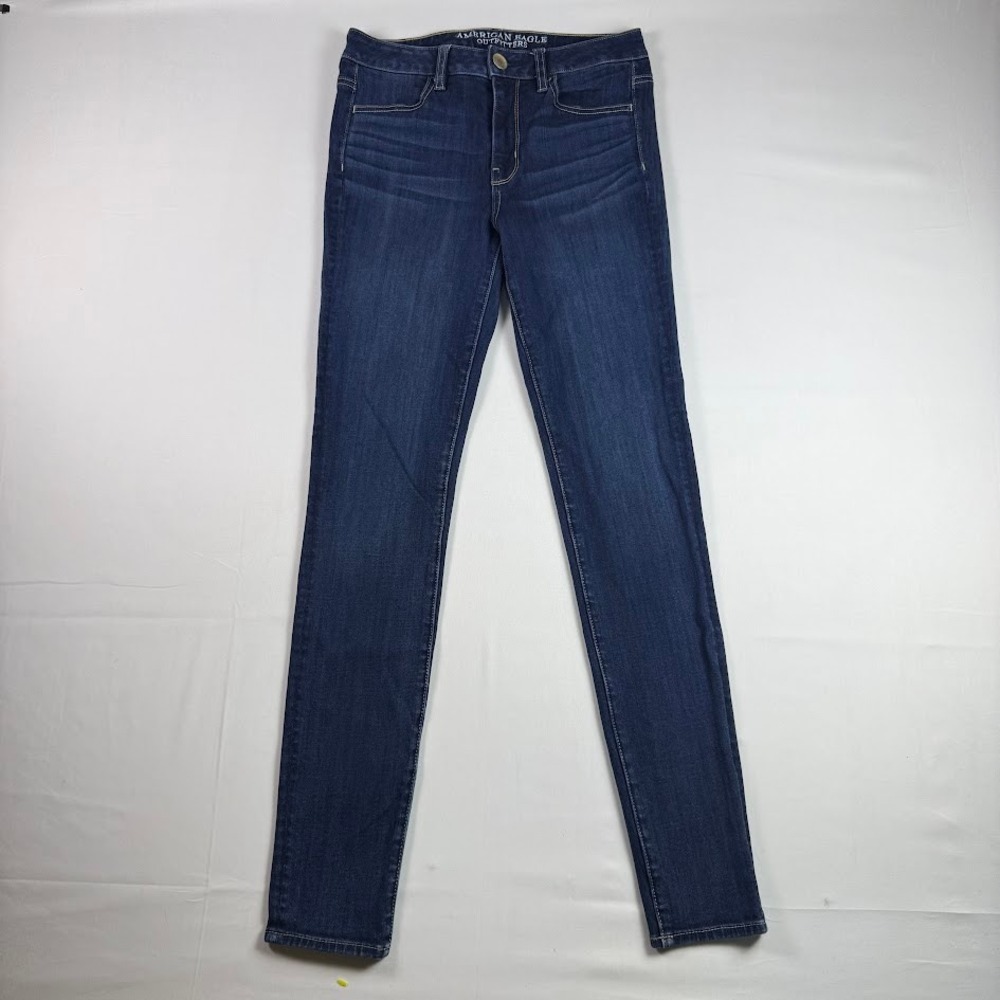 American Eagle Hi-Rise Jegging Jeans 360 Super Stretch Dark Wash Womens 4 Long